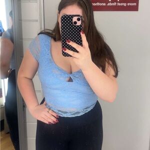 Soft Lace Scoop Neck Camisole in Light Blue - Market & Spruce